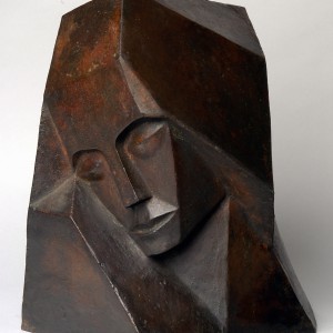 Kubistische vrouwenkop-brons -1911 Otto van Rees